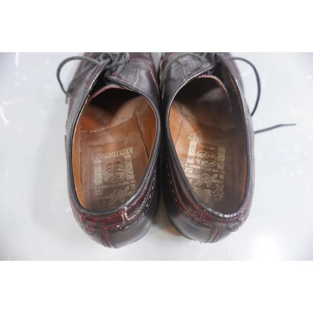 Johnston & Murphy Leather Wingtip Loafer Men's Size 10.5E Oxblood Burgundy Brown